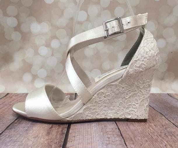 Dressy wedge sales shoes wedding